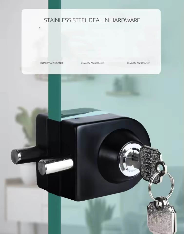 Window Lock Bar - قفل باب زجاجي مقسى بدون إطار