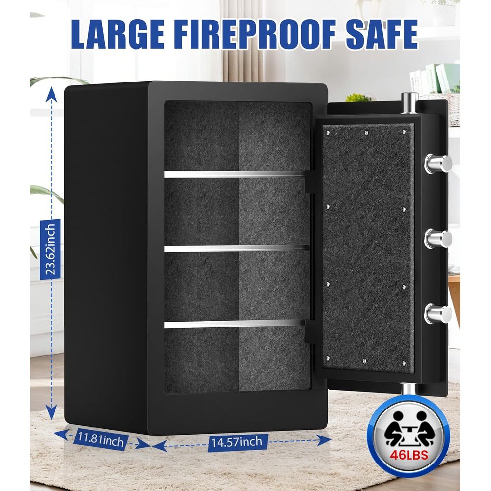 خزنة بيومترية كبيرة مع نظام أم - مراجعة Fire Safe Document وسعره