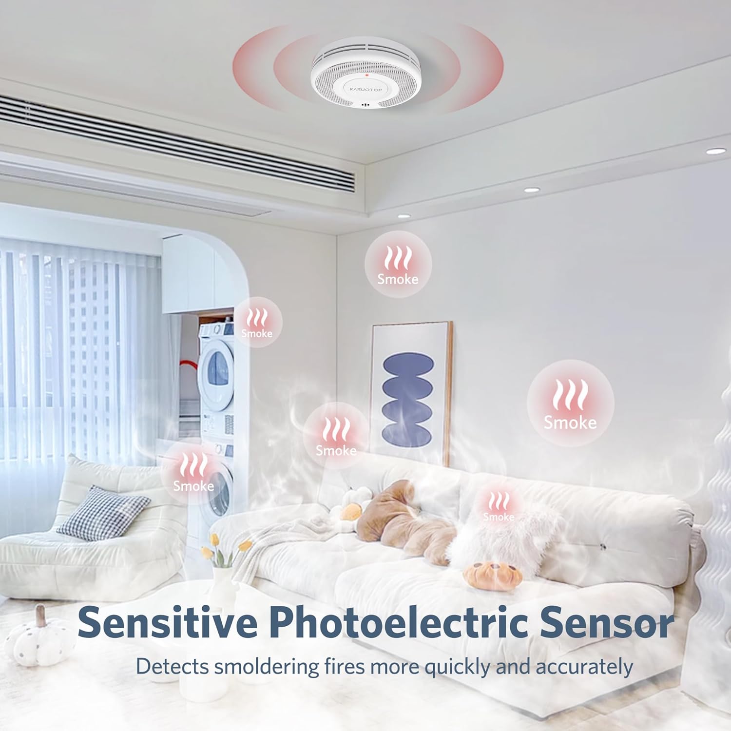 إنذار دخان لاسلكي مترابط (433  - مراجعة Smoke Detector Interconnected وسعره