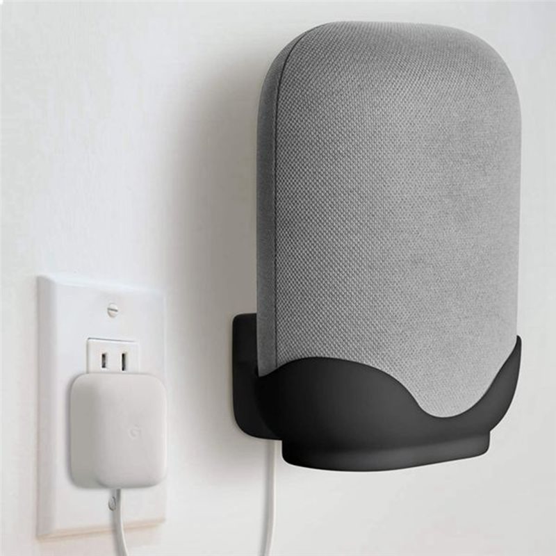 حامل جداري أسود متين وموفر للم - مراجعة Google Speaker Nest Audio وسعره