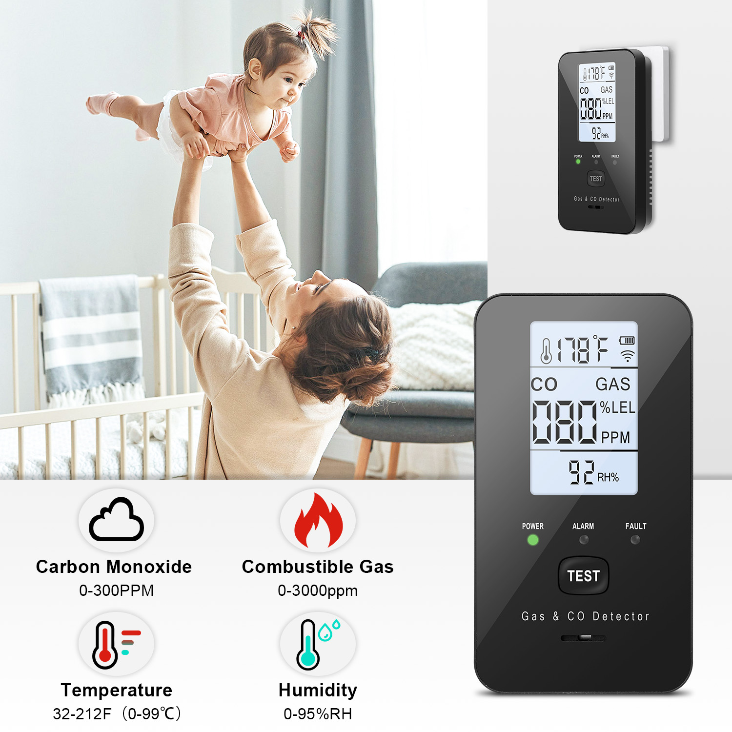 كاشف الغاز الطبيعي وأول أكسيد  - مراجعة Co Detector Plug وسعره