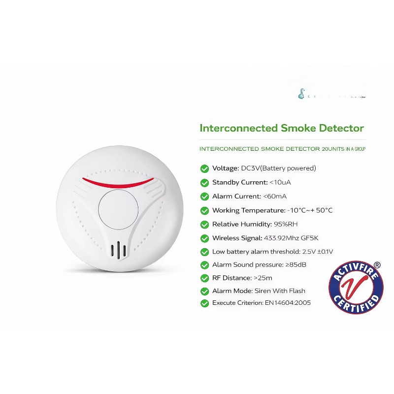 كاشف دخان لاسلكي متصل من أكتيف - مراجعة Smoke Detector Interconnected وسعره