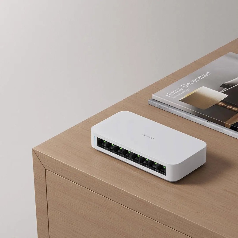 Xiaomi Mi 8 منافذ RJ45 جيجابت  - مراجعة Xiaomi Hub Mijia Hub وسعره